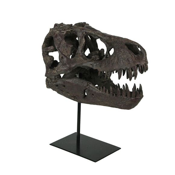 T-Rex Dinosaur Skull Mounted Tyrannosaurus Rex Fossil Statue - Picture 1 of 4